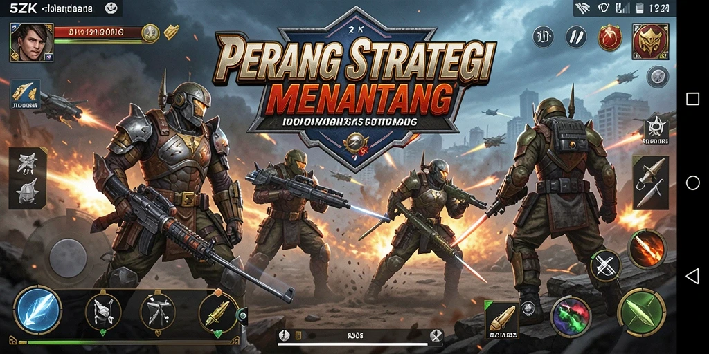 Screenshot gameplay <strong>5ZK</strong> menunjukkan pertarungan strategis yang mendebarkan.