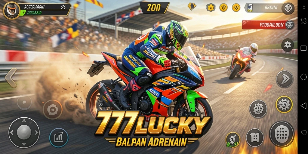 Gameplay balapan motor yang intens dan menegangkan di 777LUCKY.