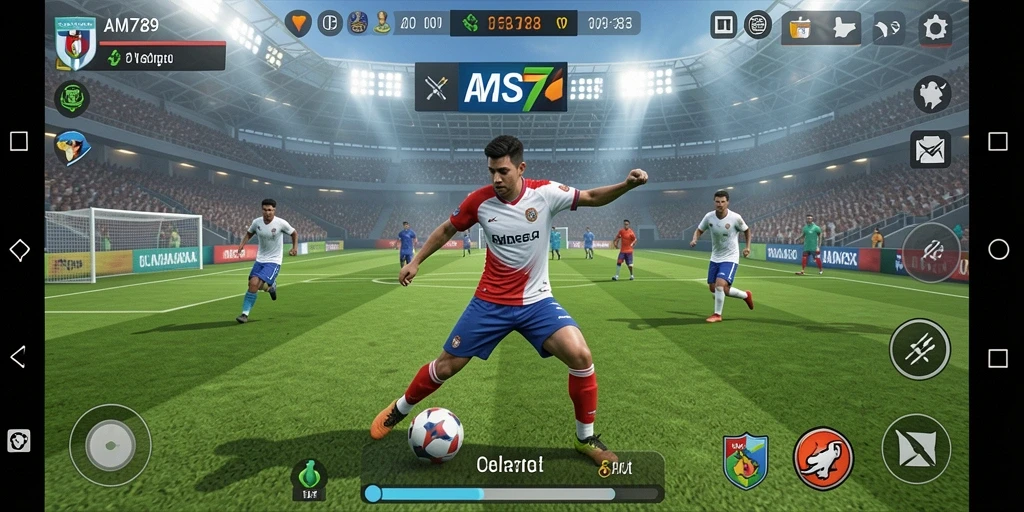 Screenshot dari gameplay AMS789 yang menunjukkan aksi olahraga seru.