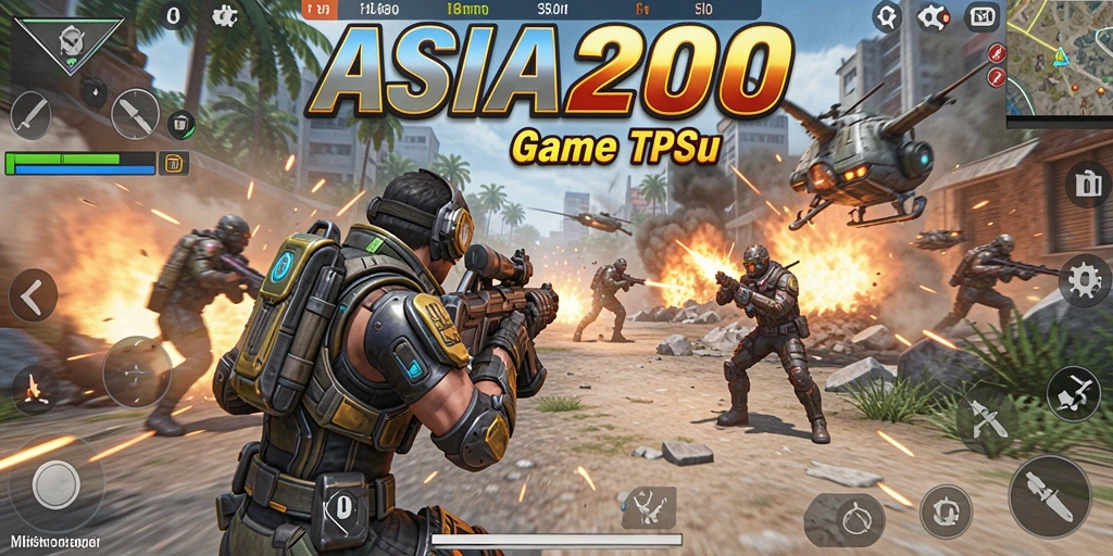 Screenshot gameplay ASIA200 menampilkan aksi pertempuran yang seru dan dinamis.