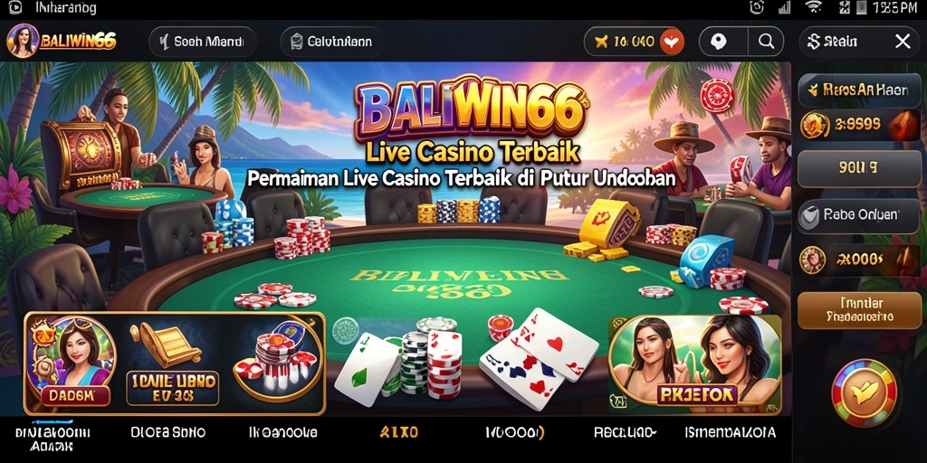 Tampilan gameplay Live Casino BALIWIN66 yang menarik dan interaktif.
