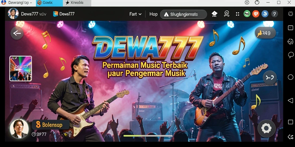 Tampilan gameplay DEWA777 yang seru dan penuh tantangan musik.