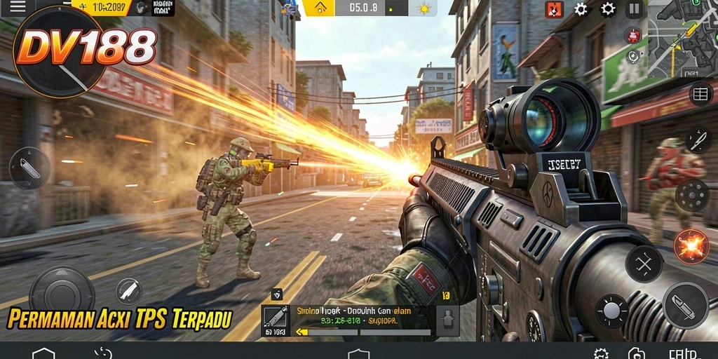 Tampilan menarik dari gameplay seru DV188 dalam aksi TPS.