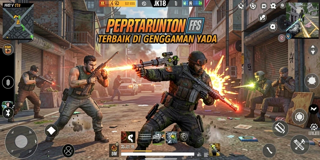 Tampilan gameplay seru dan intens di JKT8.