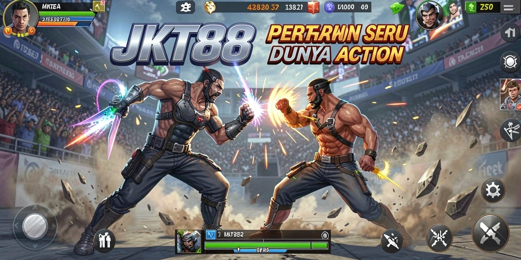 Tampilan menegangkan dalam gameplay JKT88 yang penuh aksi.