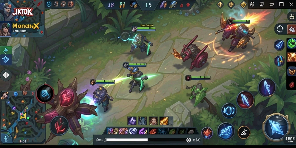 Tampilan seru gameplay JKTOK saat pertempuran tim.