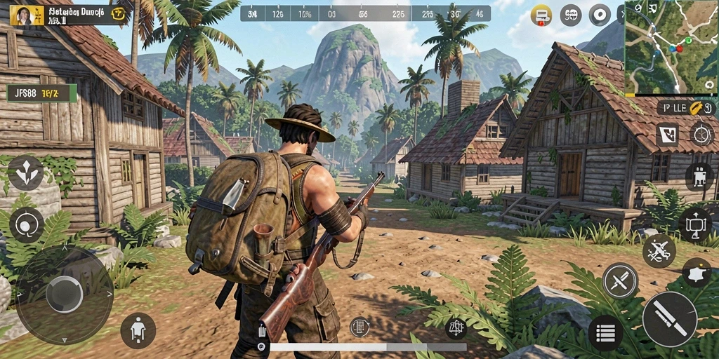 Gameplay JPS88 yang menampilkan eksplorasi dunia terbuka.