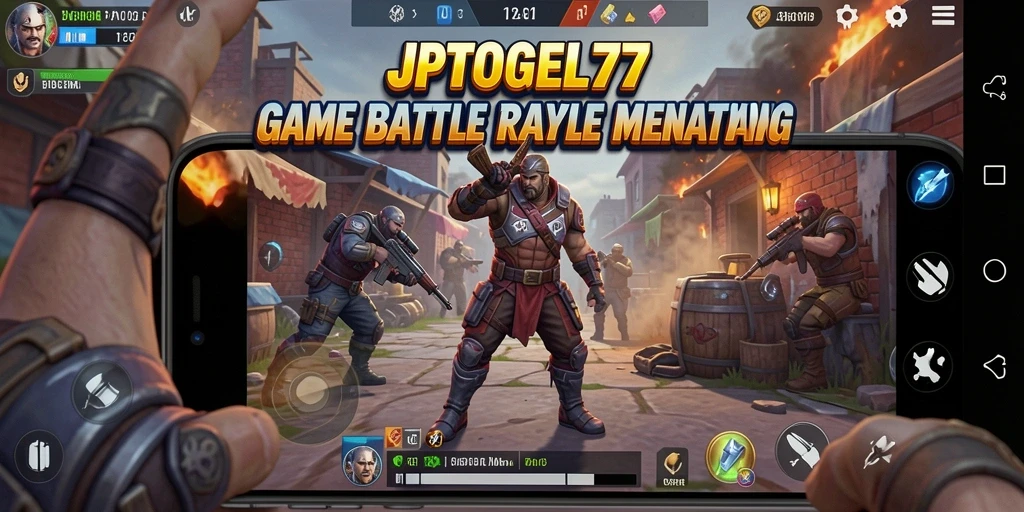 Screenshot gameplay menampilkan aksi intens dalam pertempuran Battle Royale.