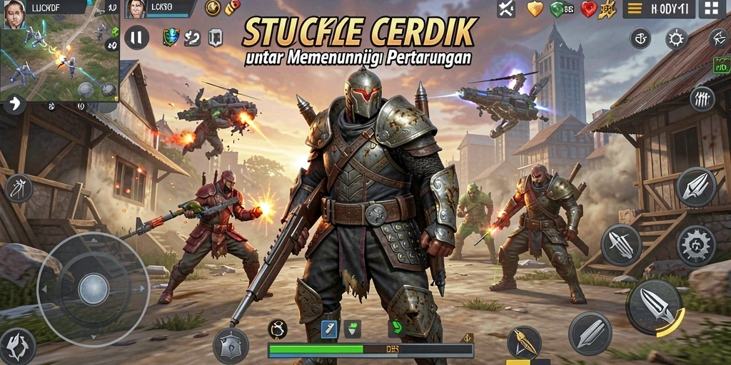 Screenshot LUCKYDF menampilkan pertempuran strategi yang mendebarkan.
