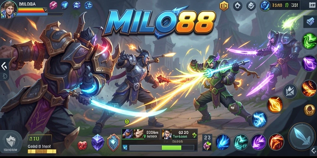 Tangkapan layar permainan <strong>MILO88</strong> menunjukkan aksi pertarungan yang mendebarkan.