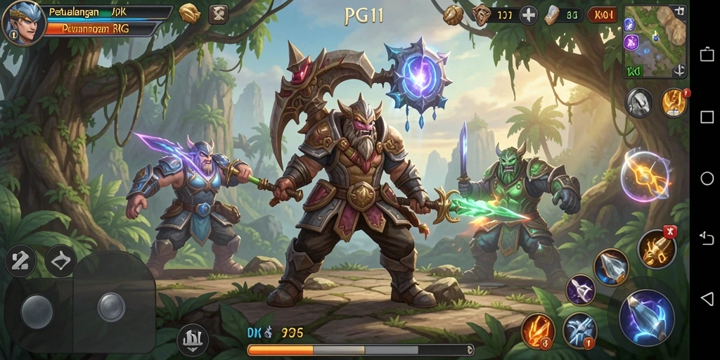 Screenshot PG11 menampilkan aksi seru dalam pertempuran RPG.