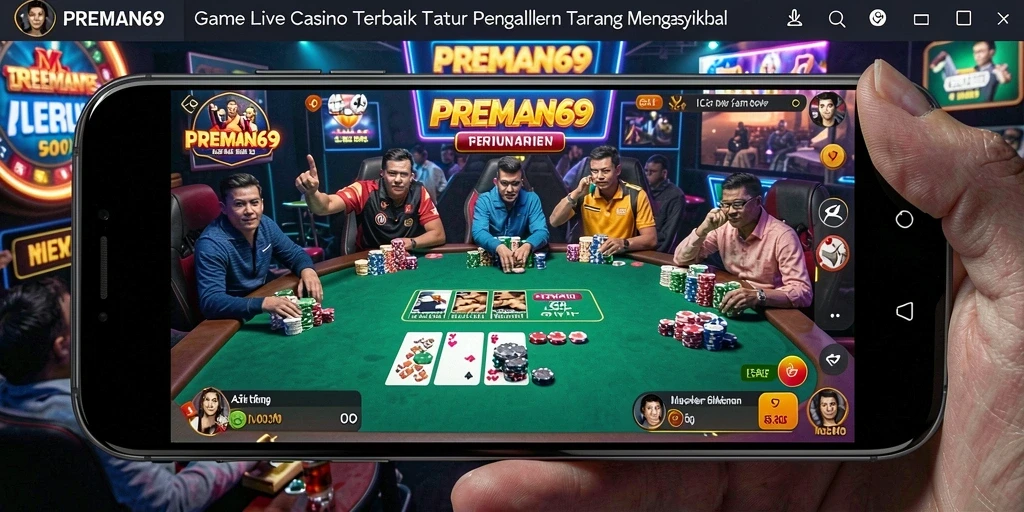 Tampilan gameplay Live Casino yang mendebarkan di PREMAN69.