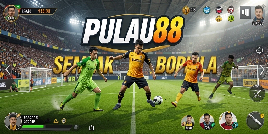 Tangkapan layar gameplay PULAU88 yang menampilkan aksi sepak bola yang seru.