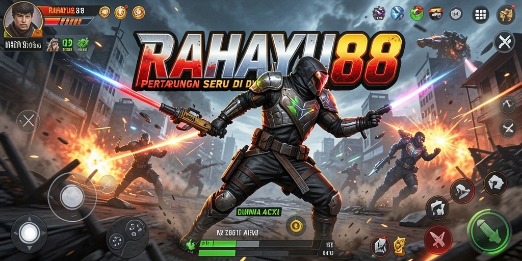 Screenshot gameplay RAHAYU88 dengan aksi pertarungan yang intens.