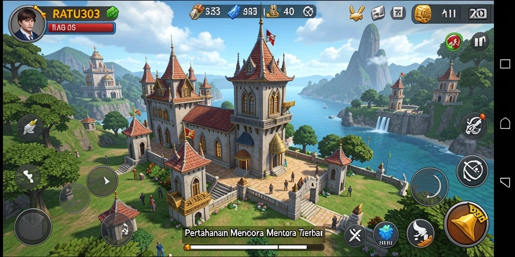 Tampilan gameplay menakjubkan dari RATU303 dalam aksi Tower Defense.