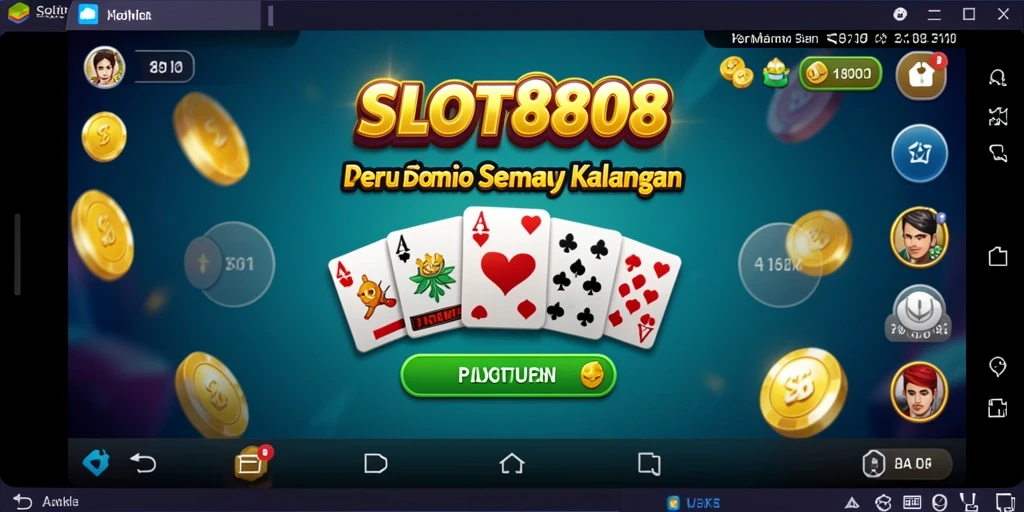 Tangkapan layar utama SLOT8808 menampilkan gameplay domino yang seru.