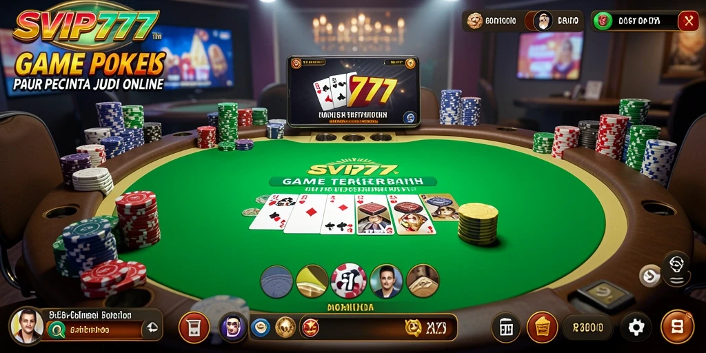 Tampilan layar permainan Poker yang menarik di SVIP777.