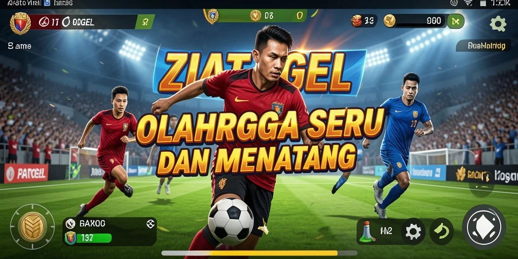 Tampilan gameplay ZIATOGEL dengan aksi olahraga yang mendebarkan.